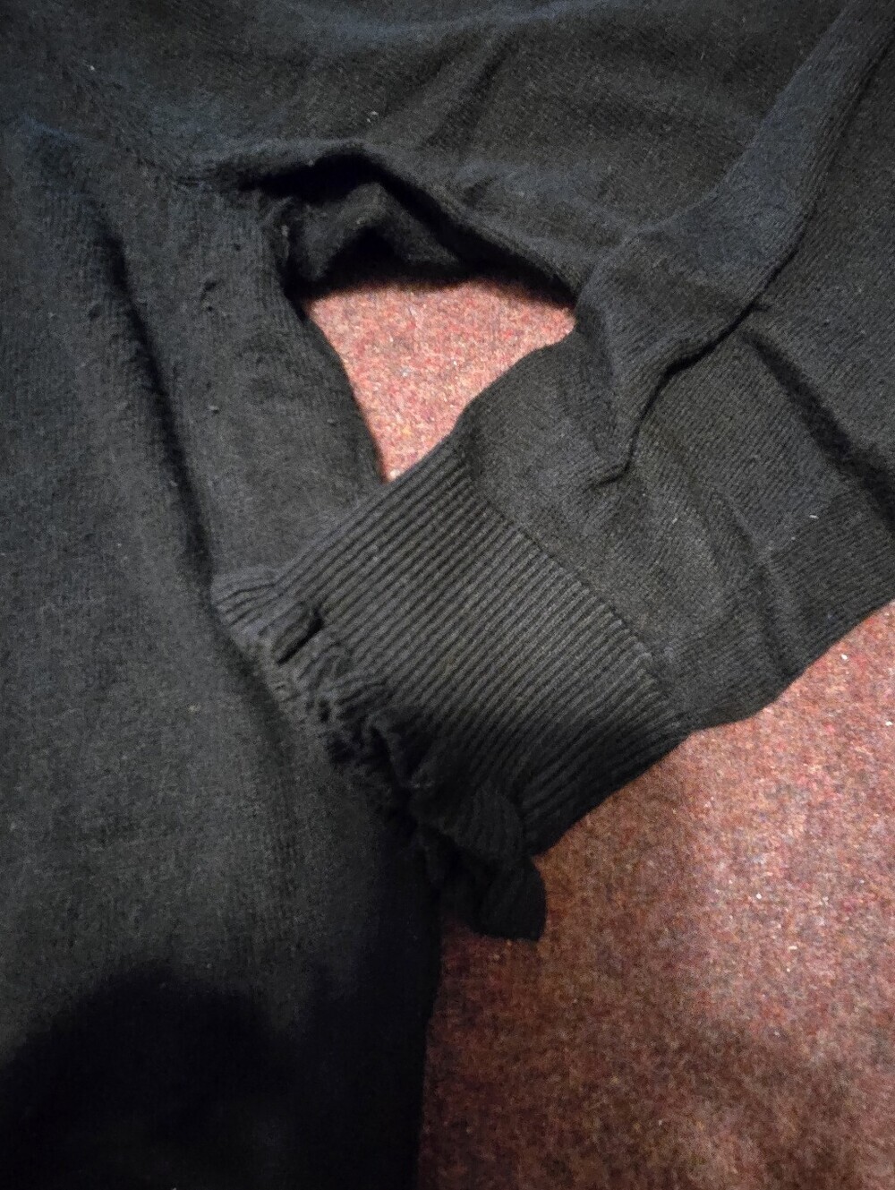 Elle Button Front Cardigan With Ruffle Sleeve Black Size XL - Picture 4 of 8